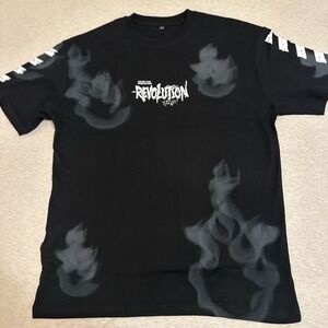Revolution Black Tee with White‎ Smoke Design